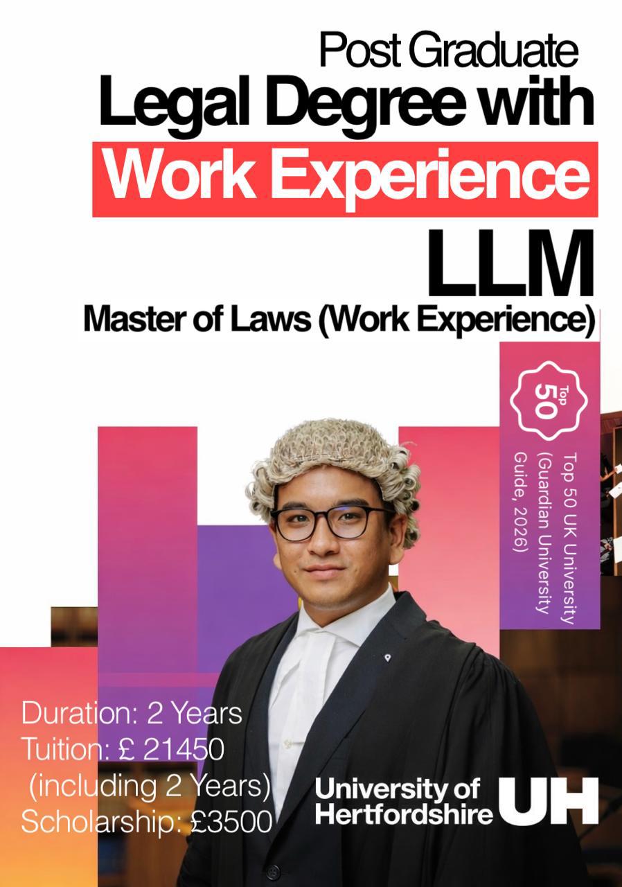 University of Hertfordshire LLM (Master of Laws) with Work Experience – Fees & Scholarship 2026