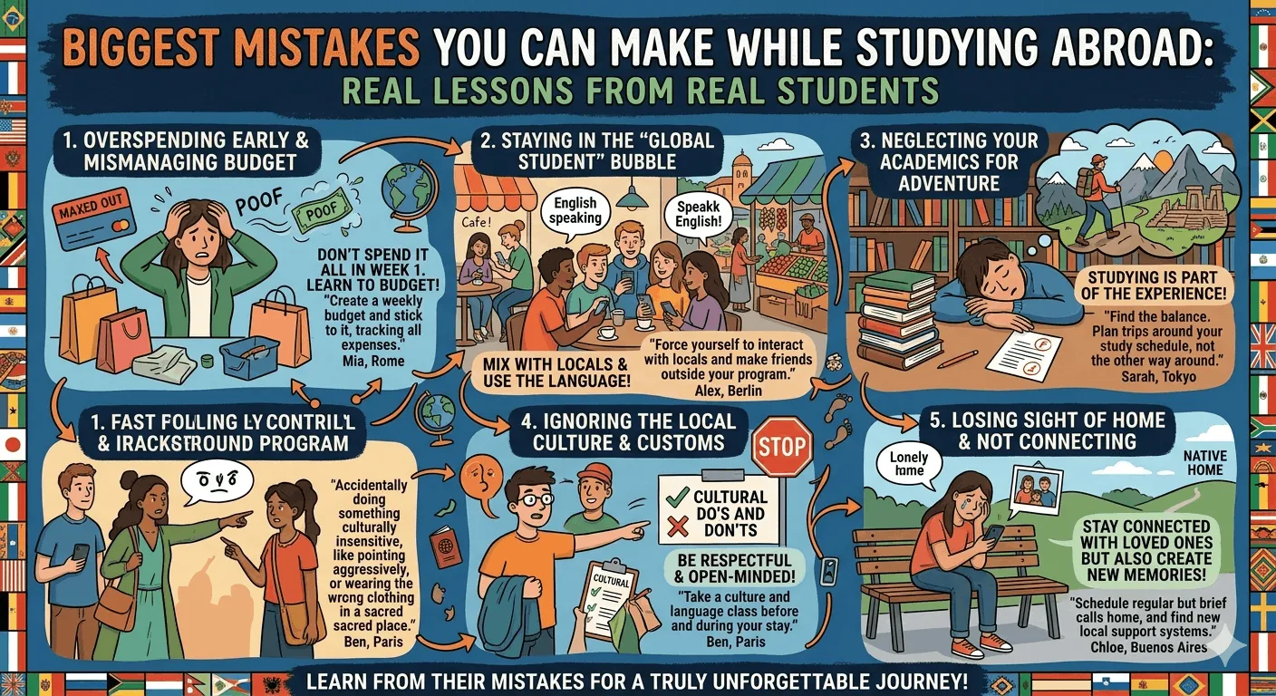 Biggest Mistakes You Can Make While Studying Abroad: Real Lessons from Real Students