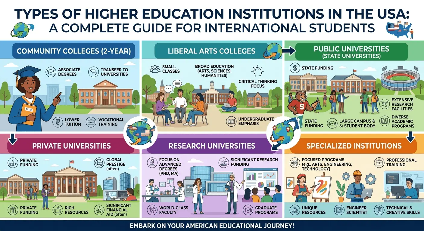 Types of Higher Education Institutions in the USA: A Complete Guide for International Students