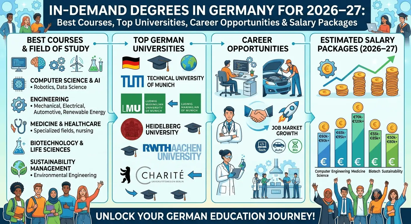In-Demand Degrees in Germany for 2026–27: Best Courses, Top Universities, Career Opportunities & Salary Packages