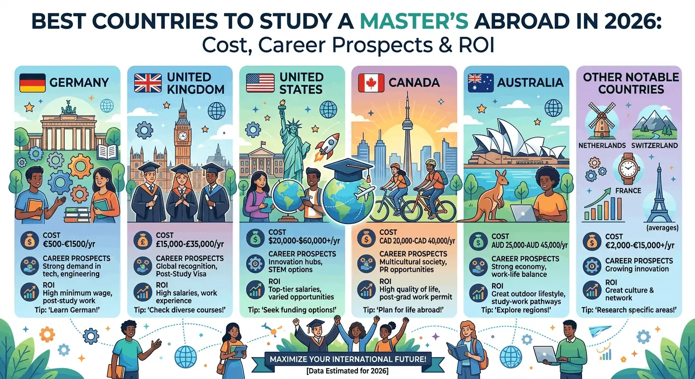 Best Countries to Study a Master’s Abroad in 2026: Cost, Career Prospects & ROI